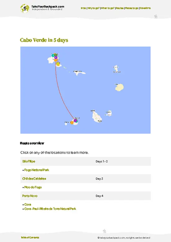 example page 4 from our offline Travel Guide for Cabo Verde